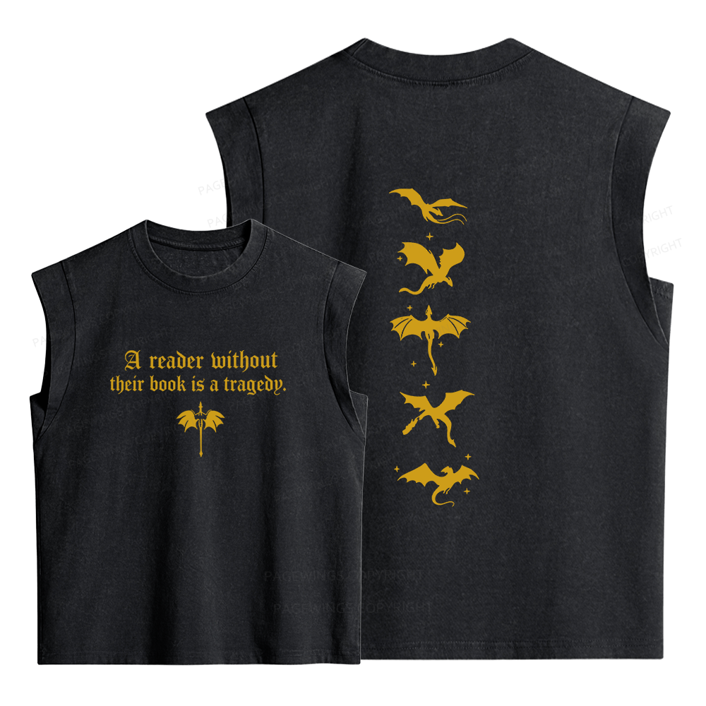 Pagewings Reader Without Their Book Women's Washed Tank Top