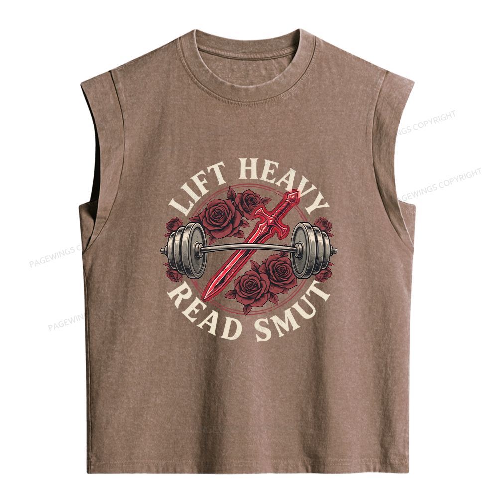 Pagewings Lift Heavy Read Smut Women's Washed Tank Top