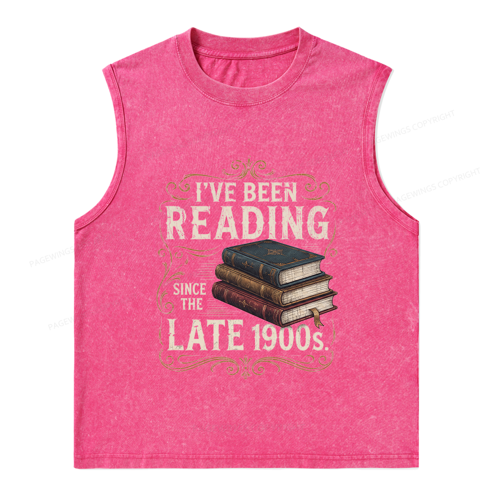 Pagewings Vintage Reading Since Late 1900s Unisex Washed Tank Top