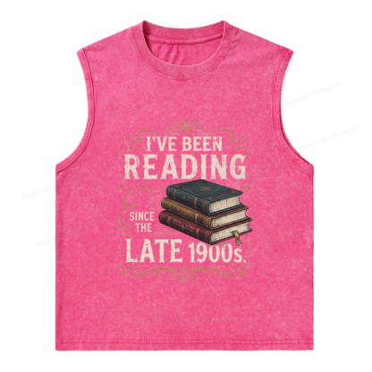 Pagewings Vintage Reading Since Late 1900s Unisex Washed Tank Top