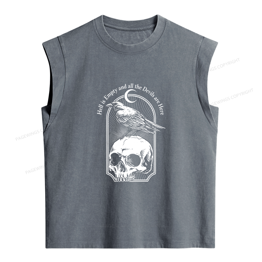 Pagewings Hell is Empty and all the Devils are Here Women's Washed Tank Top