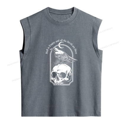 Pagewings Hell is Empty and all the Devils are Here Women's Washed Tank Top