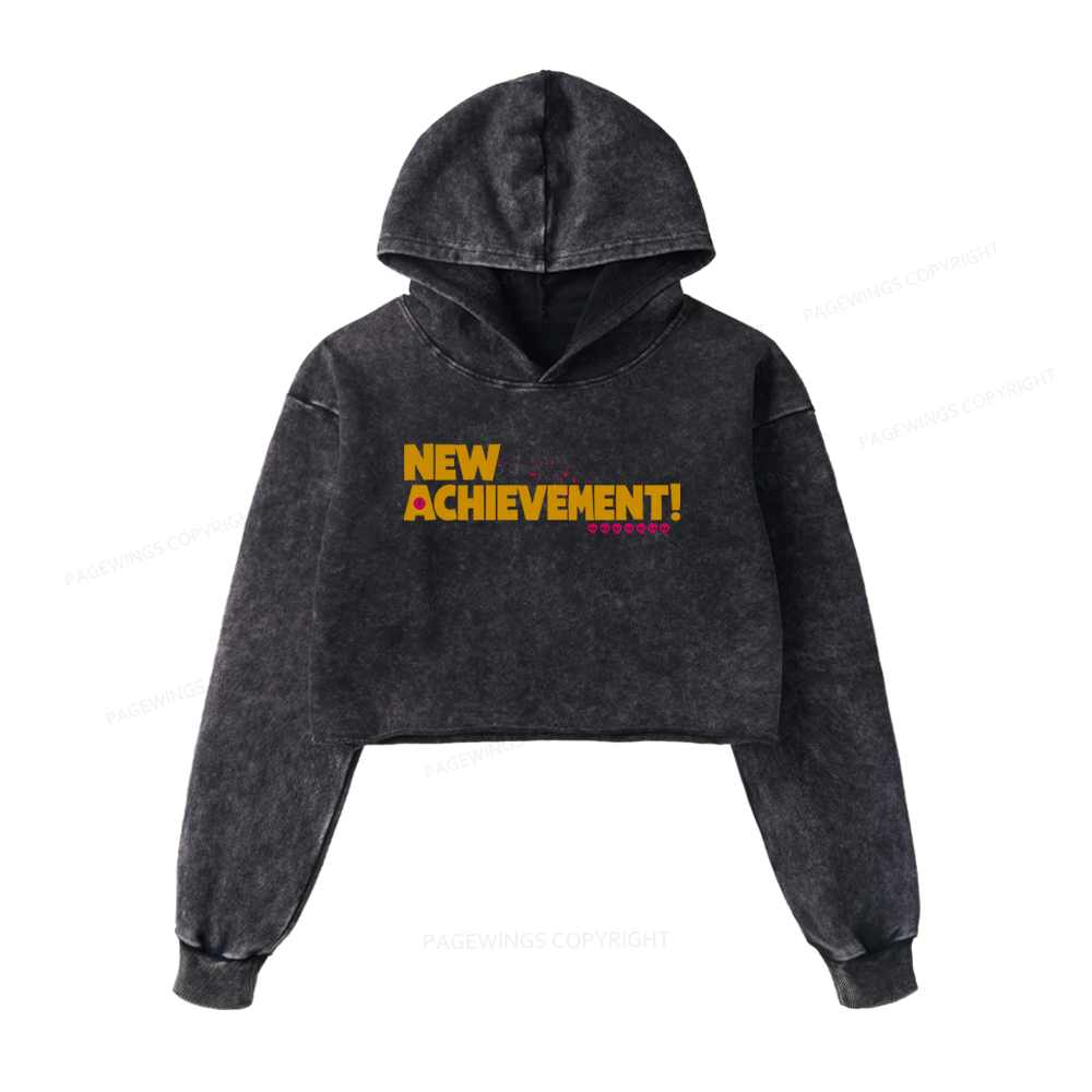 Pagewings New Achievement Washed Crop Hoodie