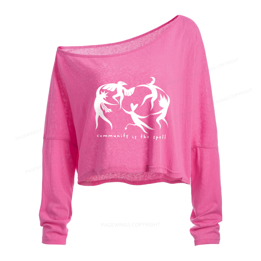 Pagewings Community is the Spell Slouchy Long Sleeve Off Shoulder T-shirt