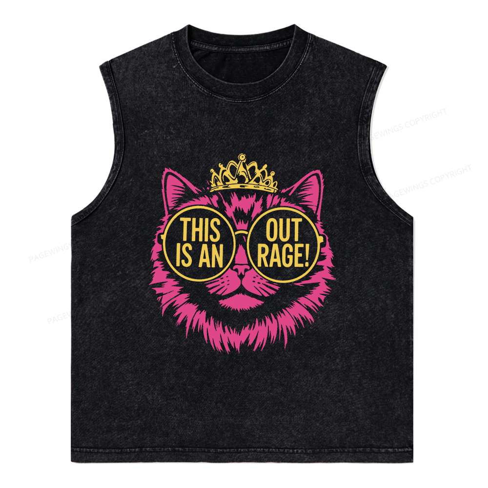 Pagewings This is an Outrage Unisex Washed Tank Top