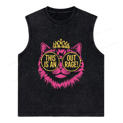 Pagewings This is an Outrage Unisex Washed Tank Top