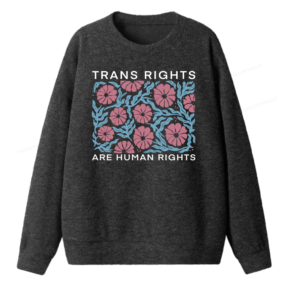 Pagewings Trans Rights Are Human Rights Unisex Knit Sweatshirt