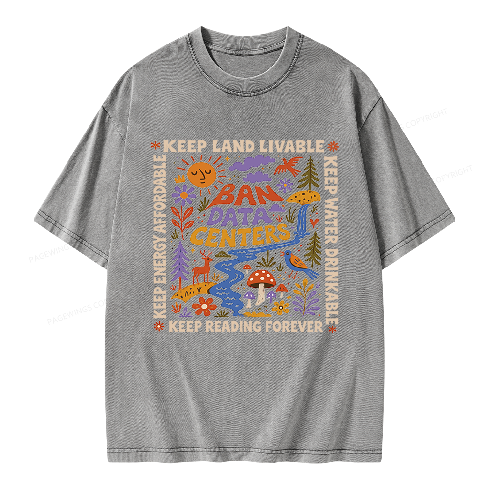 Pagewings Reading Forever Unisex Washed T-shirt
