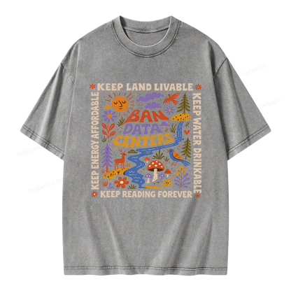 Pagewings Reading Forever Unisex Washed T-shirt
