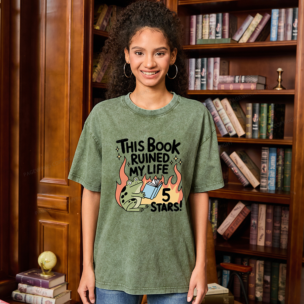 Pagewings This Book Ruined My Life 5 Stars Unisex Washed T-shirt