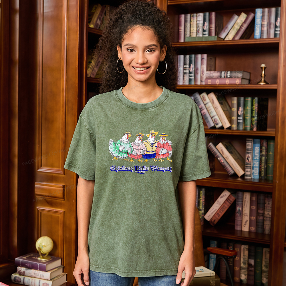 Pagewings Chicken Unisex Washed T-shirt