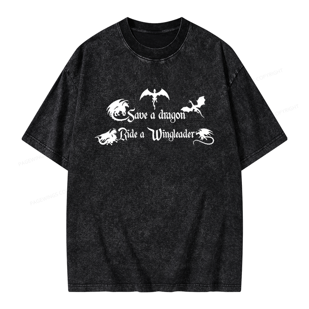 Pagewings Save a Dragon Unisex Washed T-shirt