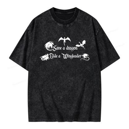 Pagewings Save a Dragon Unisex Washed T-shirt