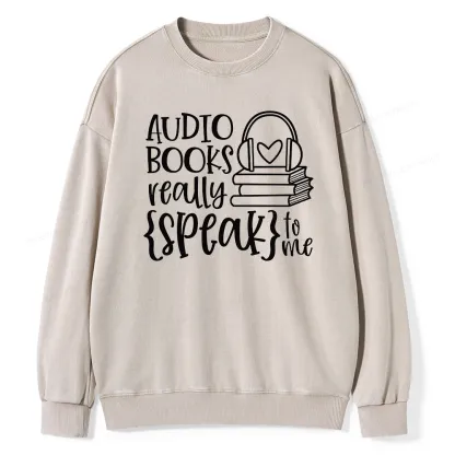 Pagewing Audiobooks Really Speak To Me Unisex Washed Sweatshirt