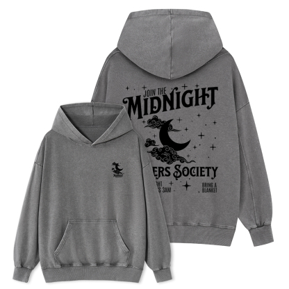 Pagewings Late Night Readers Book Club Unisex Washed Hoodie