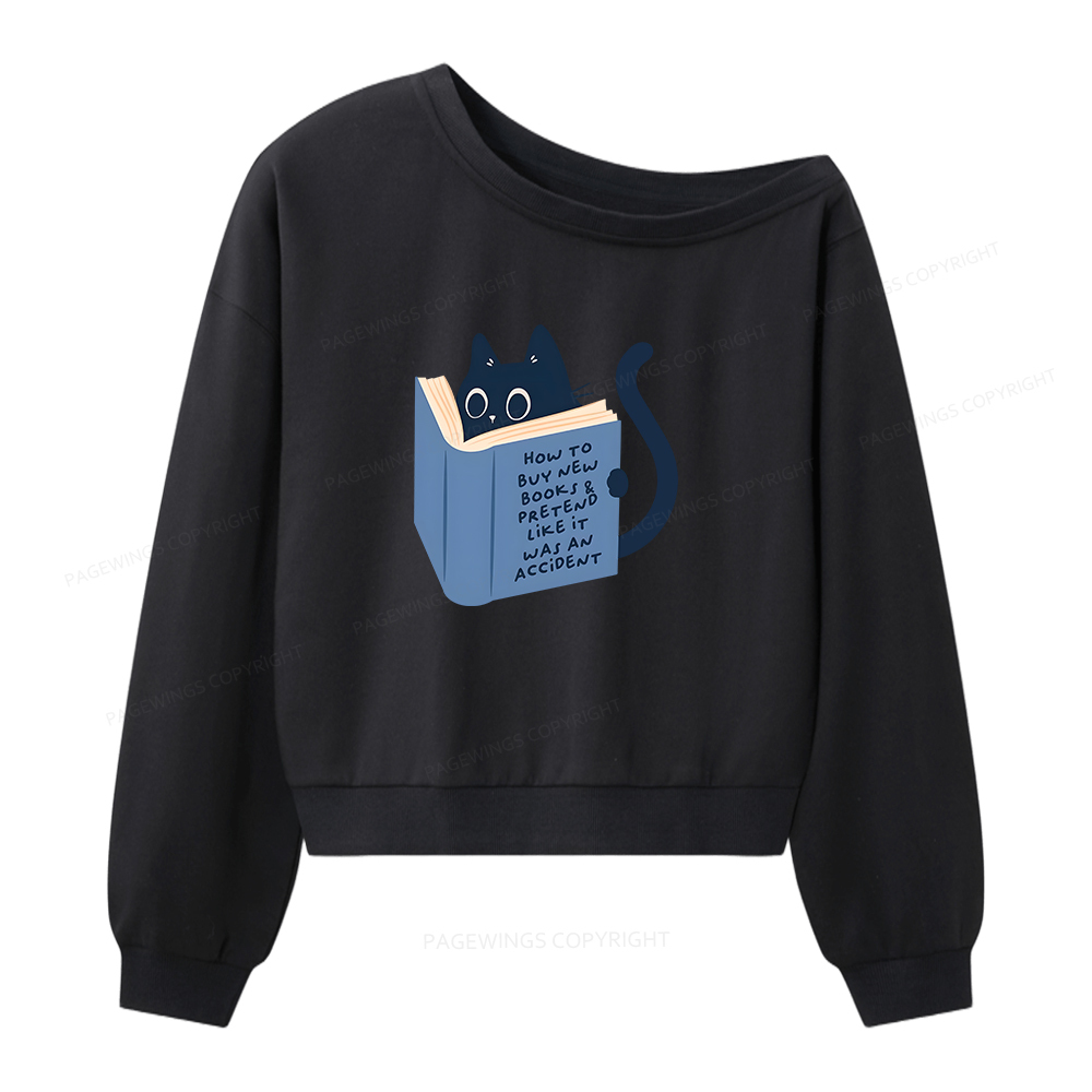 Pagewings How To Buy New Books Women Off  Shoulder Sweatshirt