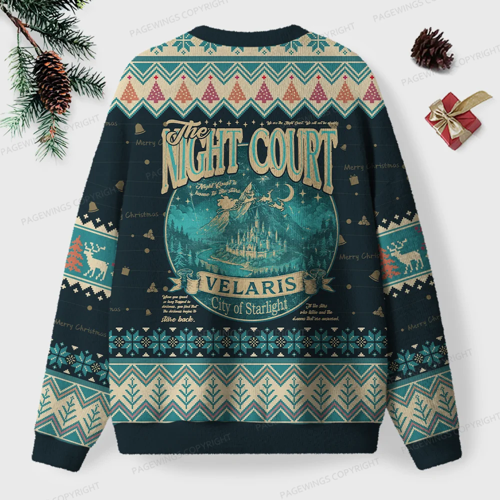 Pagewings The Night Court Velaris City Of Starlight Unisex Ugly Knit Sweatshirt