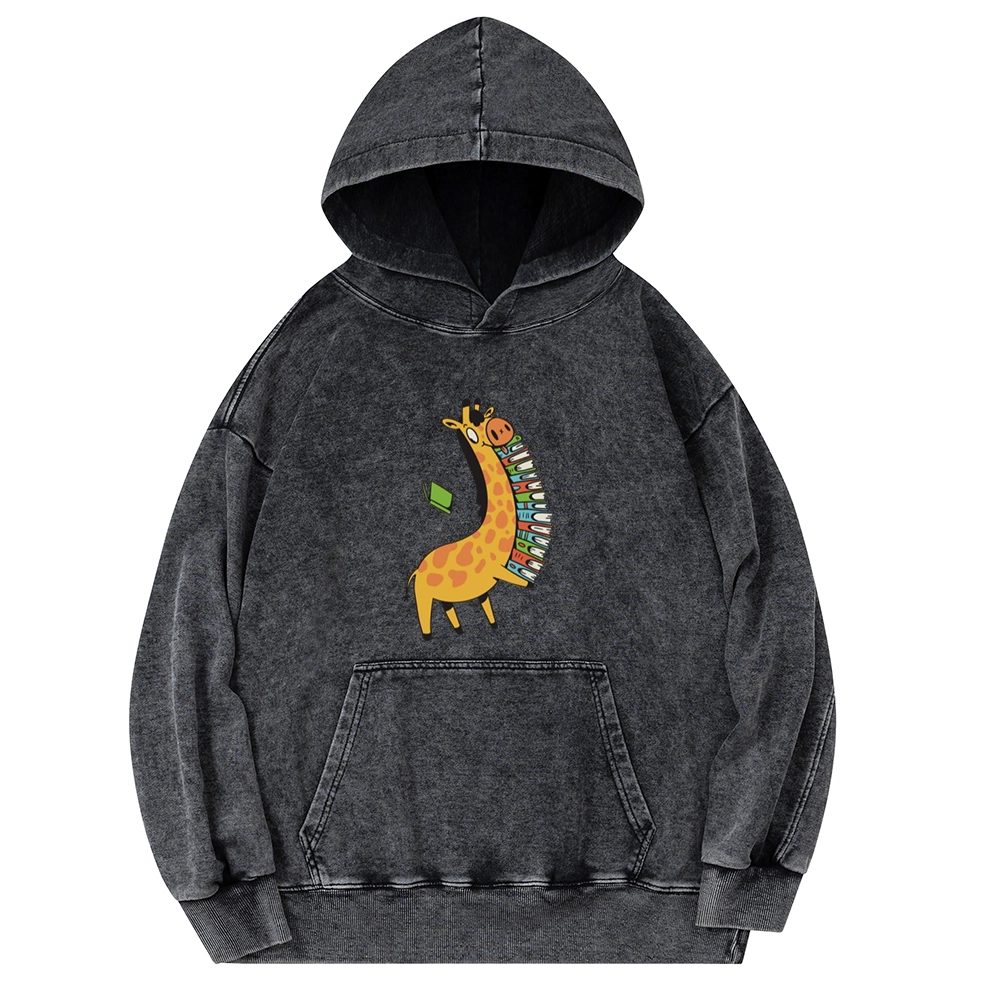 Pagewings Book Giraff Unisex Washed Hoodie
