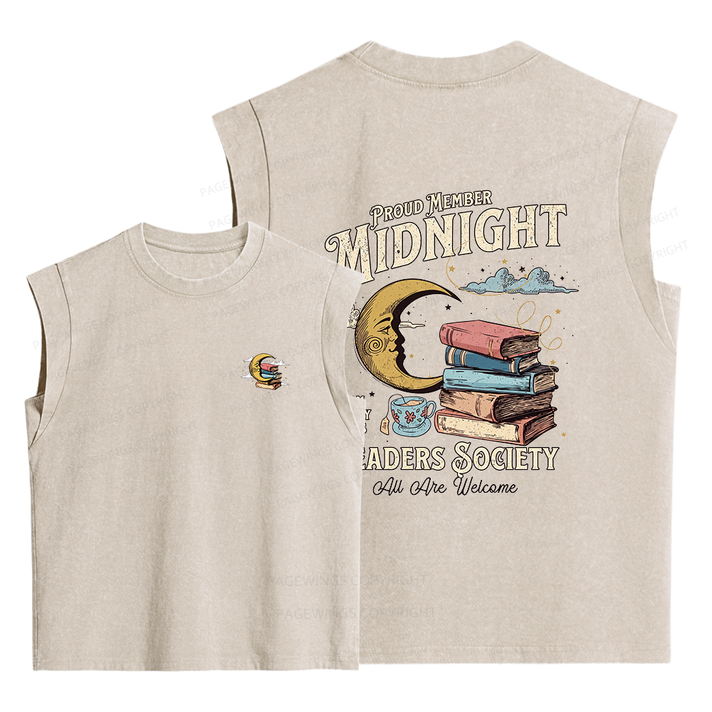 Pagewings Midnight Readers Society Women's Washed Tank Top