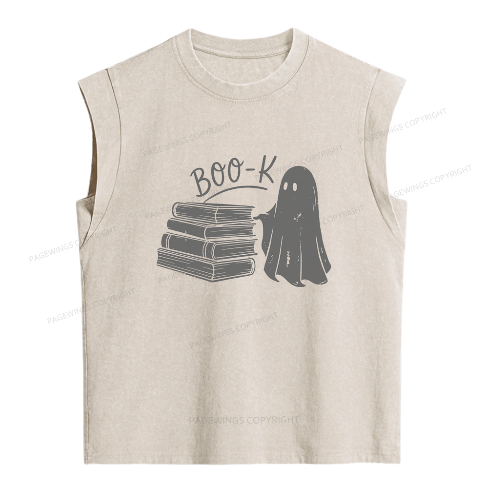 Pagewings Book Ghost Women's Washed Tank Top