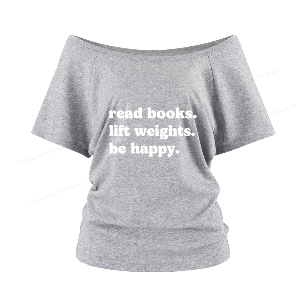 Pagewings Book Lover Gym Women Off Shoulder T-shirts