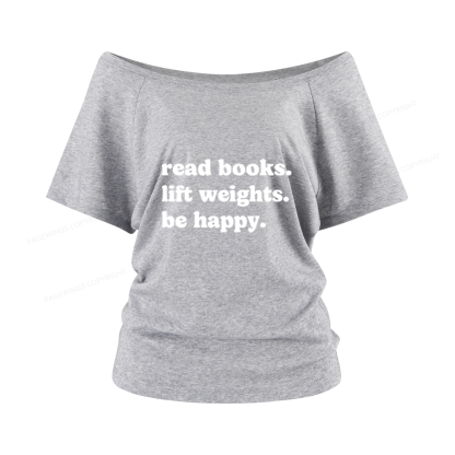 Pagewings Book Lover Gym Women Off Shoulder T-shirts