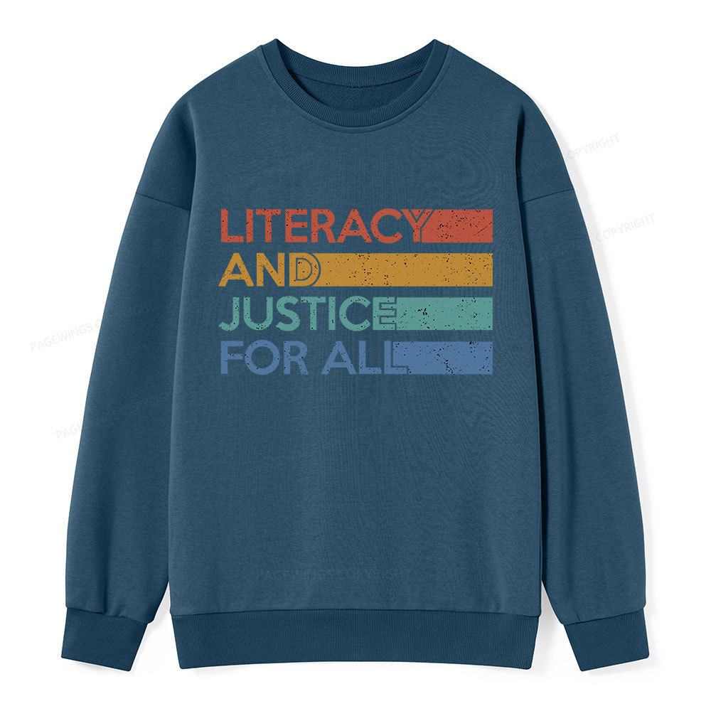 Pagewing Literacy and Justice For All Unisex Classic Sweatshirt