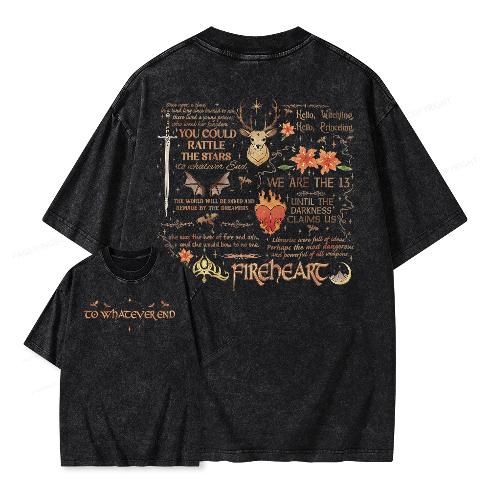 Pagewings Fantasy Novel Lover Bookish Unisex Washed T-shirt
