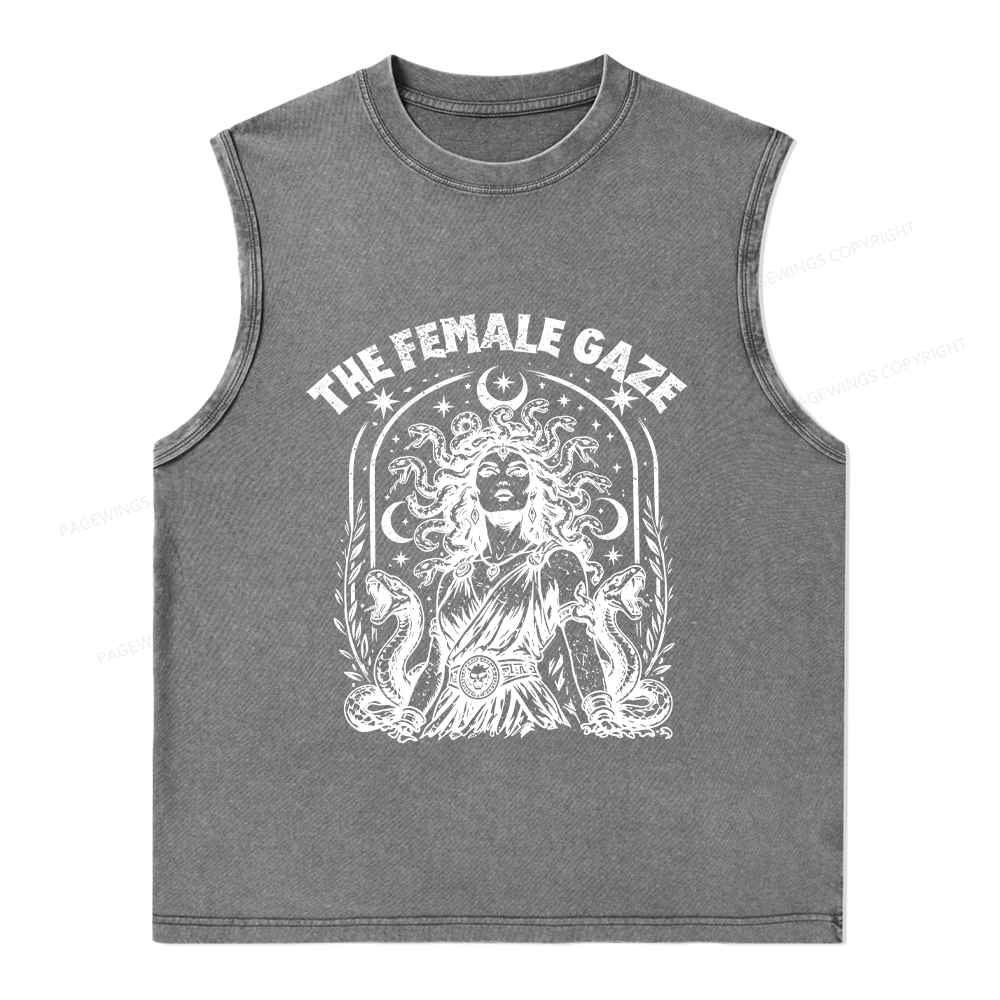Pagewings Vintage Medusa Feminist Unisex Washed Tank Top