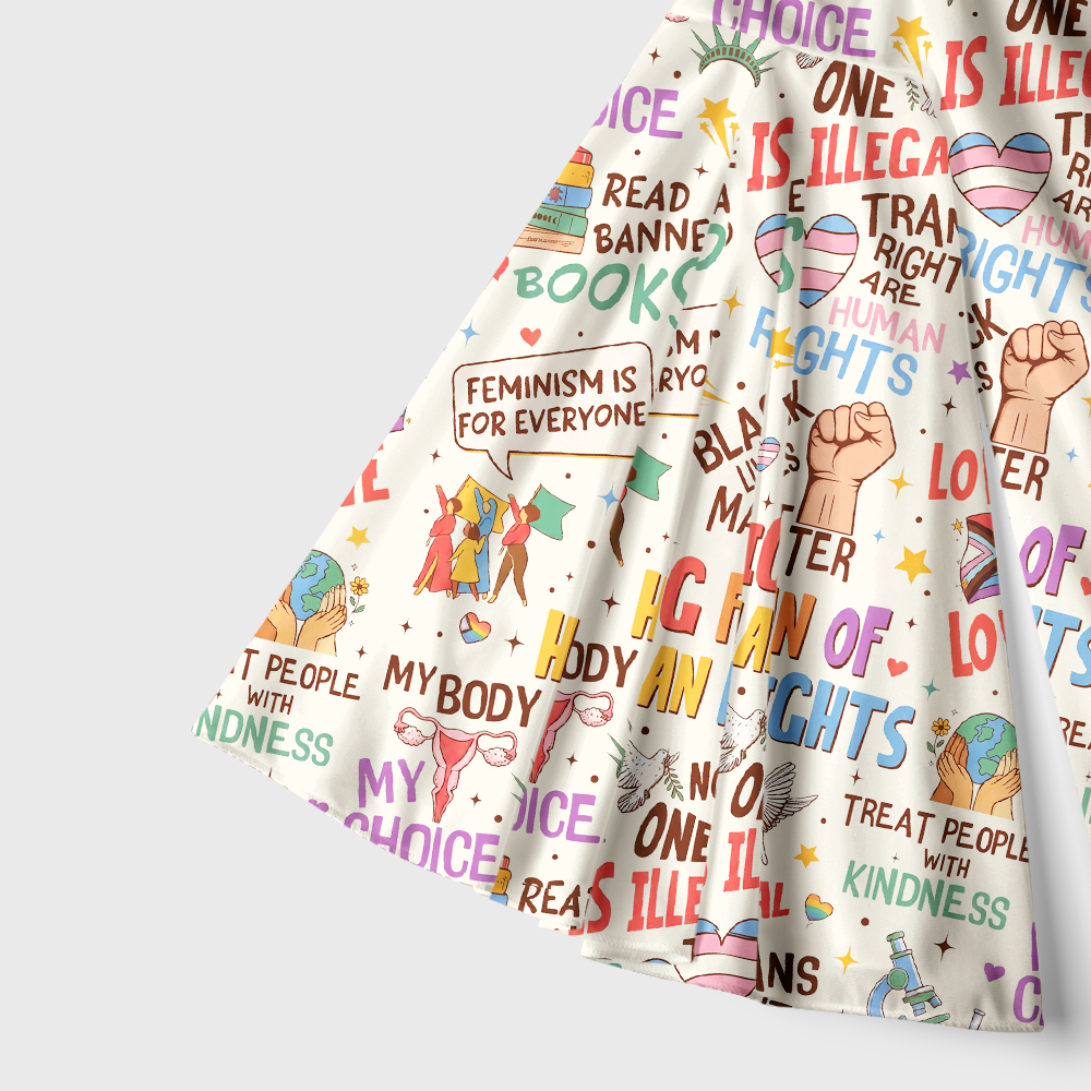 Pagewings Big Fan Of Human Rights Bell Sleeve Dress