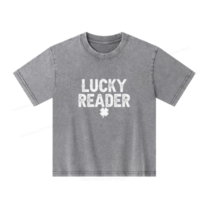 Pagewings Lucky and Lucky Fucker Graphic Tees Unisex Kids Washed T-shirt