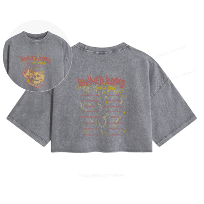 Pagewings Banned Books World Tour Women's Washed Cropped T-shirt