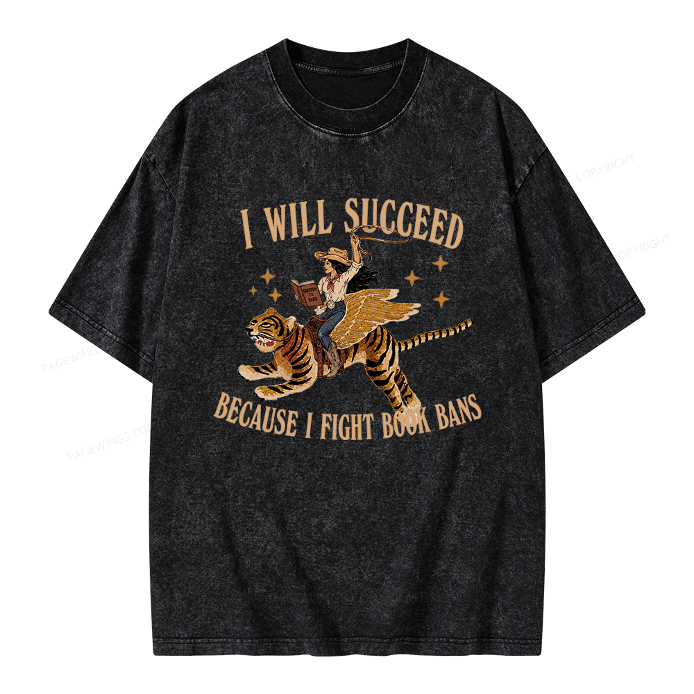 Pagewings I Will Succeed Unisex Washed T-shirt