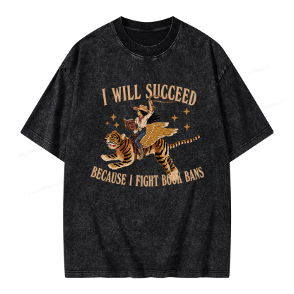 Pagewings I Will Succeed Unisex Washed T-shirt