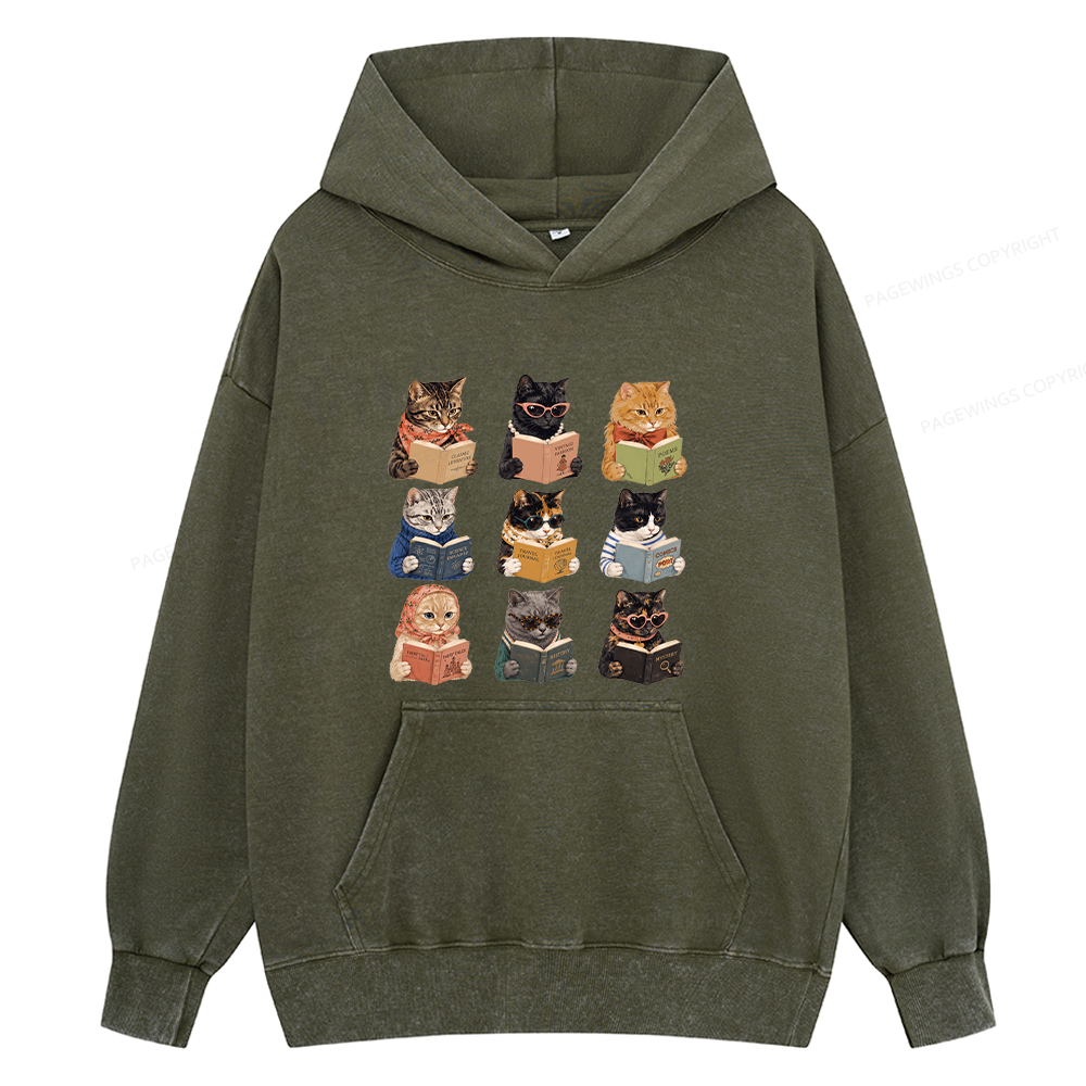 Pagewings Fashion Book Lover Unisex Washed Hoodie