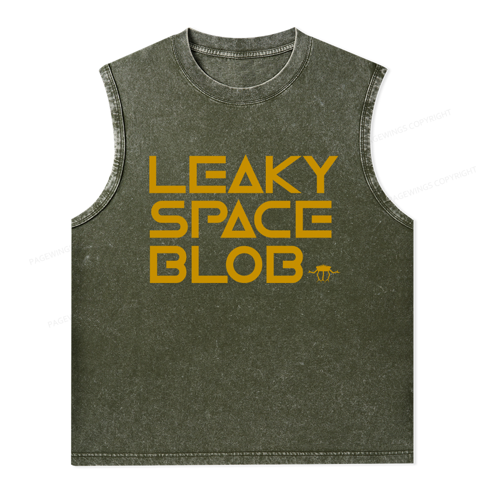 Pagewings Leaky Space Blob Unisex Washed Tank Top
