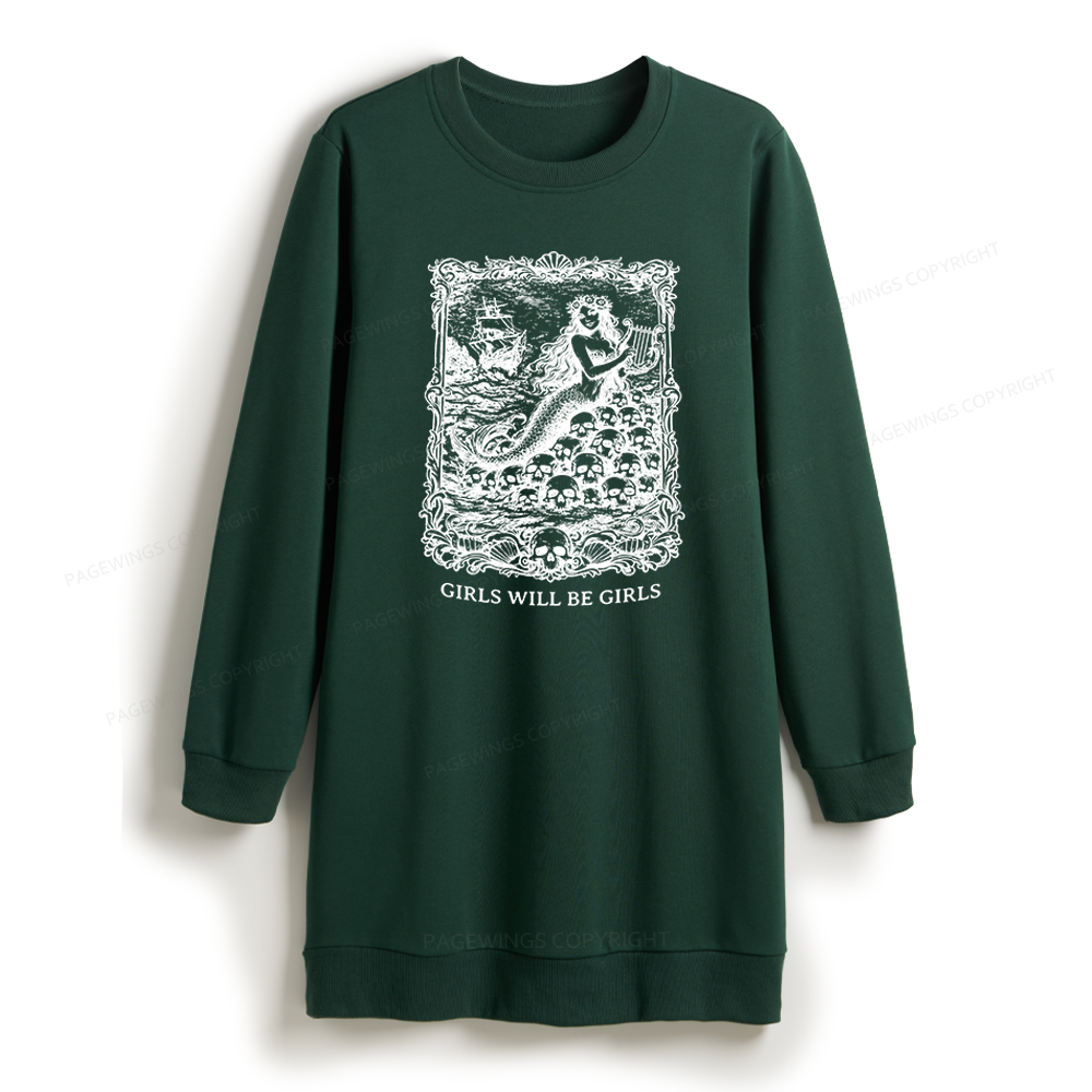 Pagewings Girls Will Be Girls Sweatshirt Dress