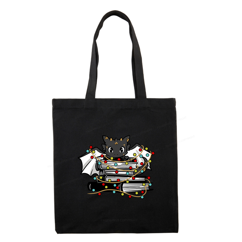 Pagewings Cute Book Dragon Holiday Tote Bag