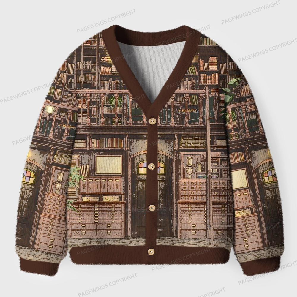 Pagewings Library Unisex Ugly Cardigan Sweaters