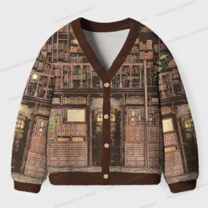 Pagewings Library Unisex Ugly Cardigan Sweaters