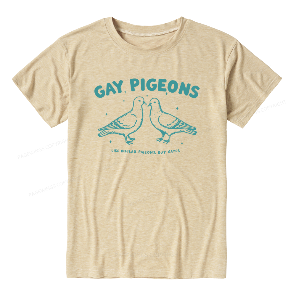 Pagewings Gay Pigeons Unisex Heather T-Shirt