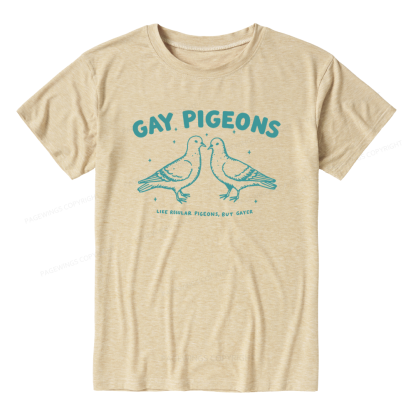 Pagewings Gay Pigeons Unisex Heather T-Shirt