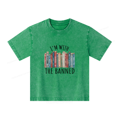 Pagewings I'm With The Banned Unisex Kids Washed T-shirt