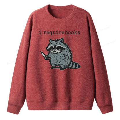 Pagewings I Require Books Unisex Knit Sweatshirt