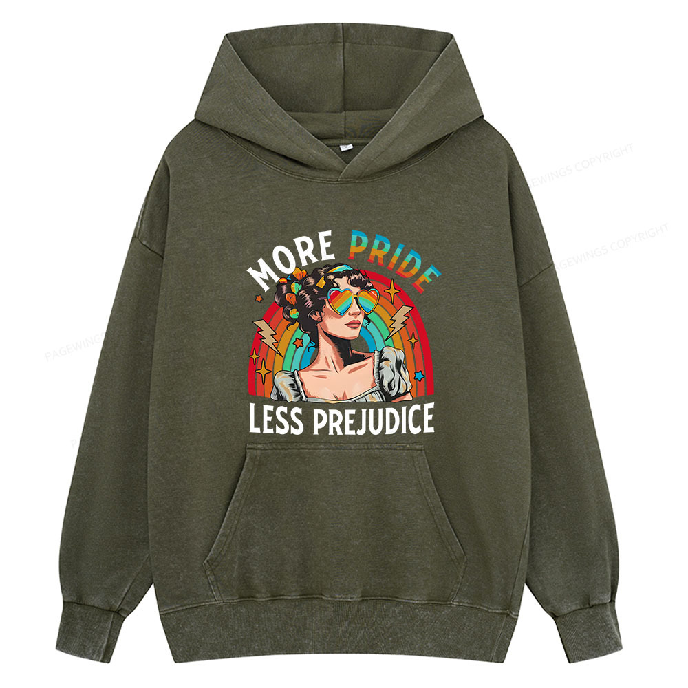 Pagewing More Pride Less Prejudice Unisex Washed Hoodie
