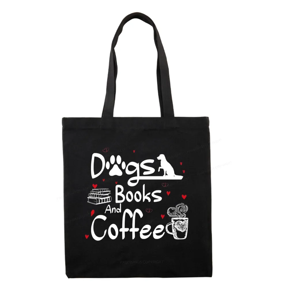 Pagewings Dogs Books And Coffee Tote Bag