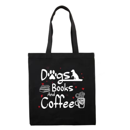 Pagewings Dogs Books And Coffee Tote Bag
