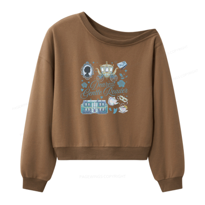 Pagewings Dearest Gentle Reader Women Off Shoulder Sweatshirt
