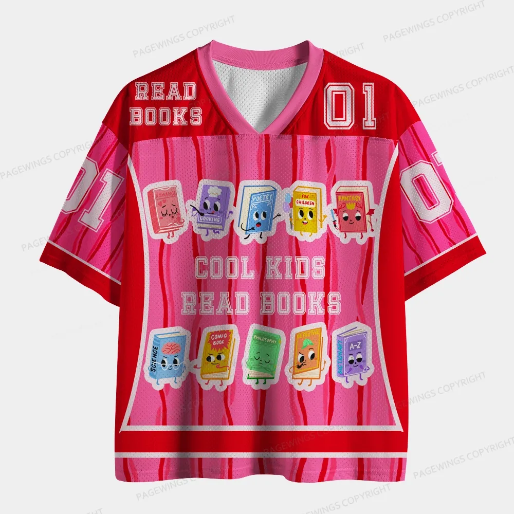 Pagewings Cool Kids Read Books Unisex Mesh Jersey