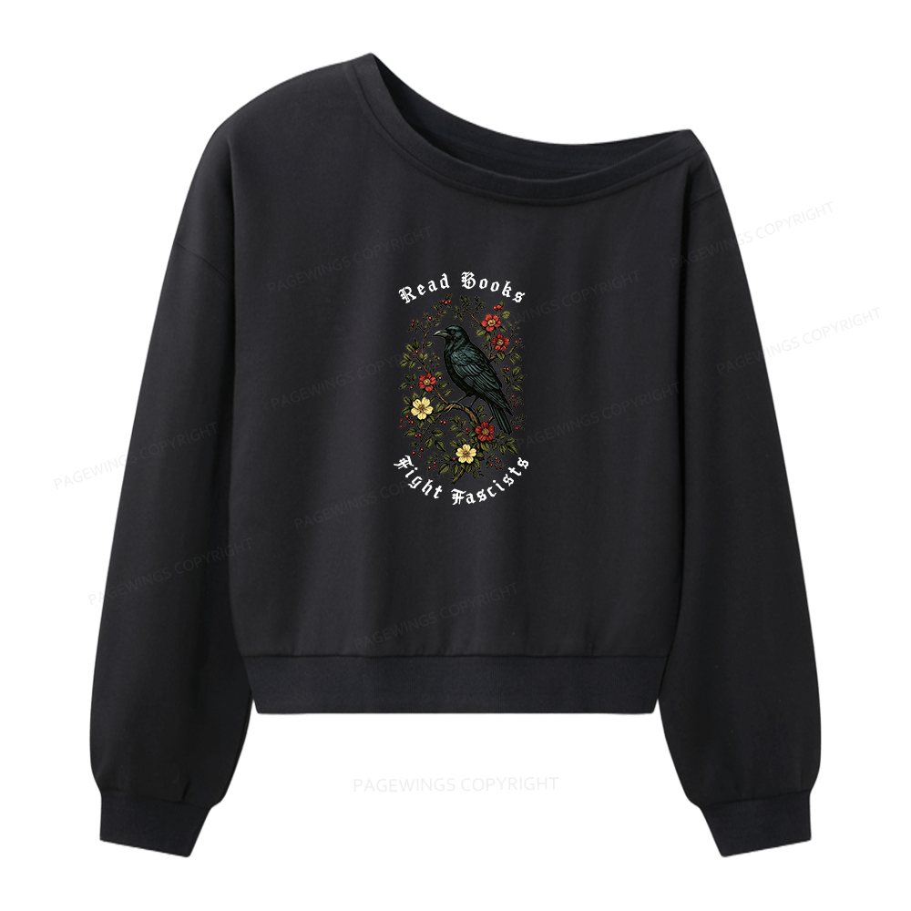 Pagewings Vintage Raven Women Off Shoulder Sweatshirt